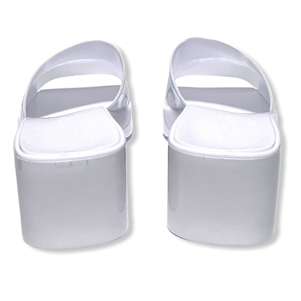 White Jelly Block Heels - Picture 6 of 13